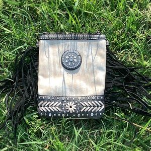 Small Leather Fringe Purse LIKE NEW